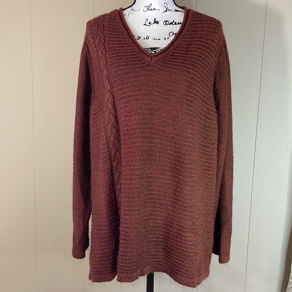 Ulla Popken Brown V Neck Sweater, EUC - Picture 11 of 11